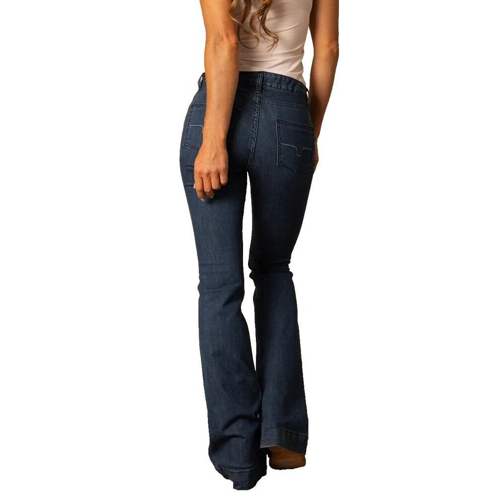 Kimes Ranch Jeans Womens Lola NWT SZ 8X30 Blue Flare Trouser Cuff 2331 - Picture 3 of 7